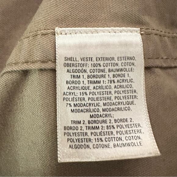 Anthropologie Utility Faux Fur Pockets Jacket Cotton Boho Fall Statement XS - Picture 11 of 15